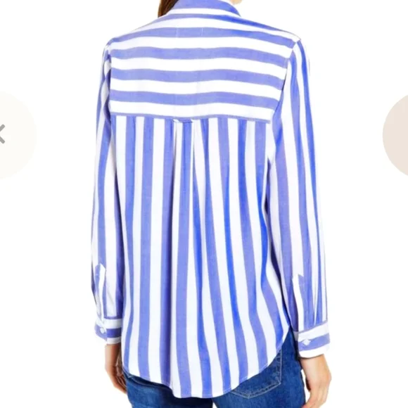 Rails Hayden adelaide stripe button down shirt sz M blue & white striped - Picture 4 of 11